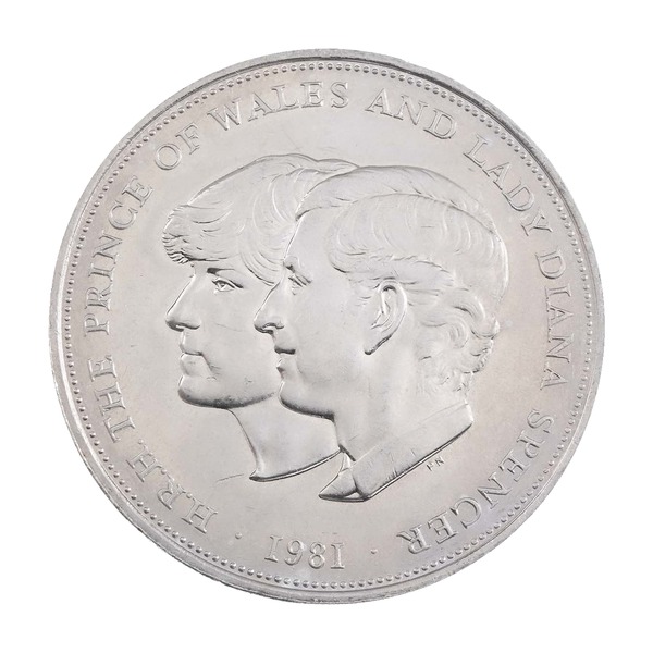 British Crown Coin (Charles and Diana Royal Wedding) Issued 1981 (reverse)