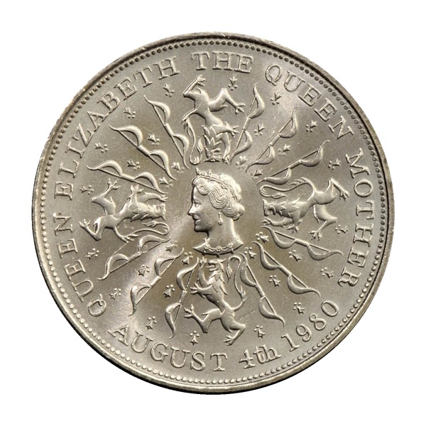 British Crown Coin (Queen Mother 80th Birthday) Issued 1980 (reverse)