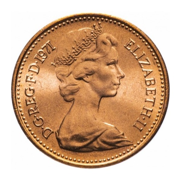 British Decimal Half Penny Coin (St Edward's Crown)