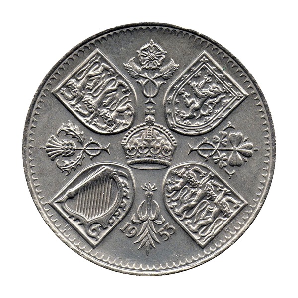 British Five Shillings Crown (Coronation) Issued 1953 (reverse)