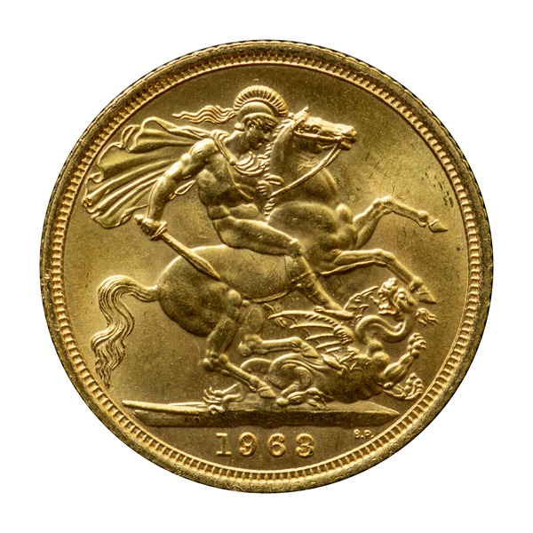 British Gold Sovereign Coin (Elizabeth II) (reverse)
