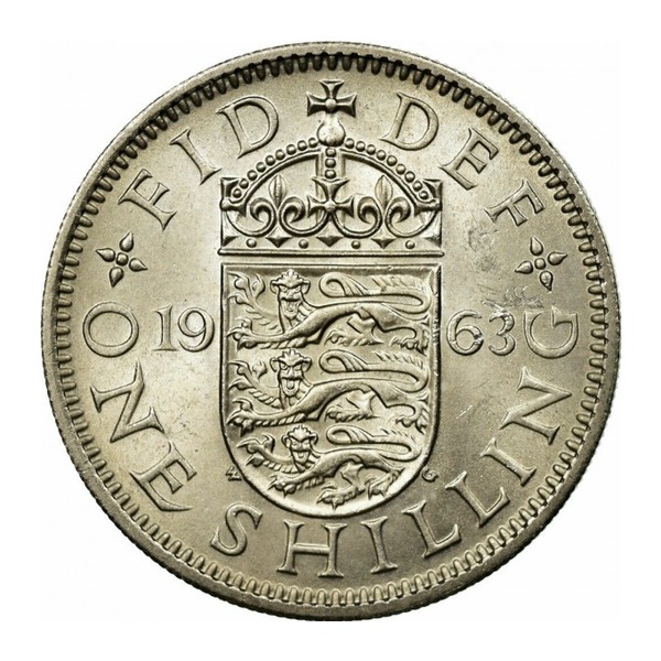 British Predecimal One Shilling Coin (Elizabeth II) (reverse)