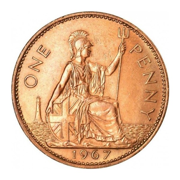 British Predecimal Penny Coin (Elizabeth II) (reverse)
