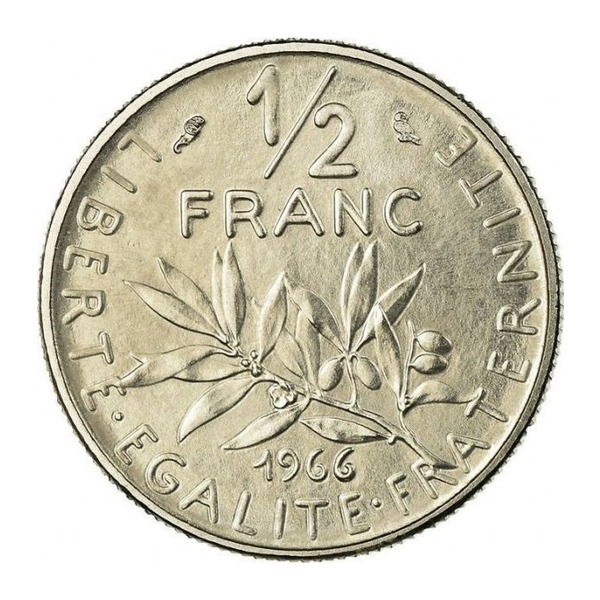 France 1/2 Franc coin (reverse)