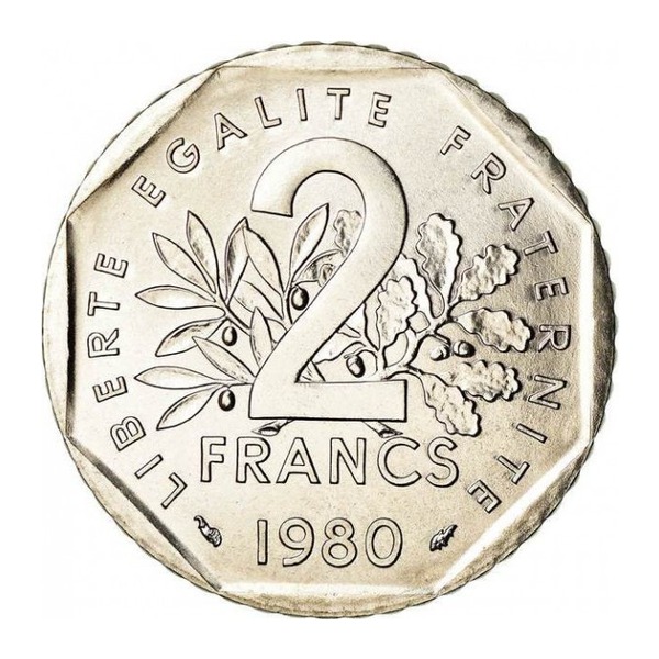 France 2 Franc coin (reverse)