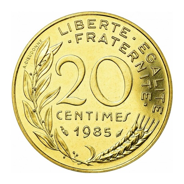 France 20 centimes coin (reverse)