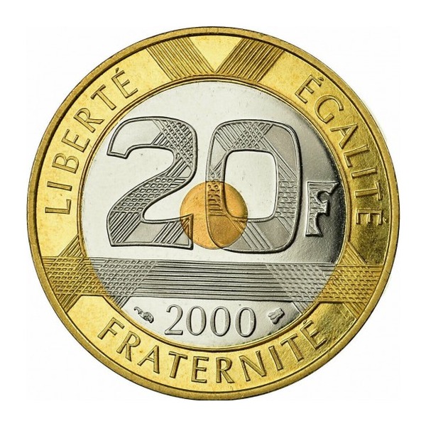 France 20 Franc coin (reverse)