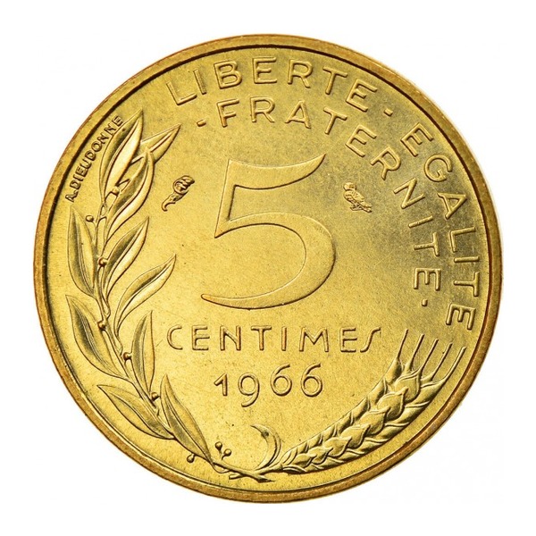 France 5 centimes coin (reverse)