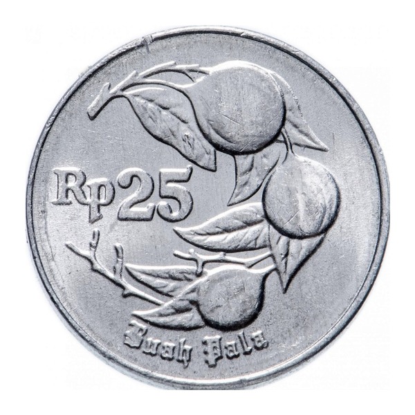 Indonesia 25 Rupiah coin (reverse)
