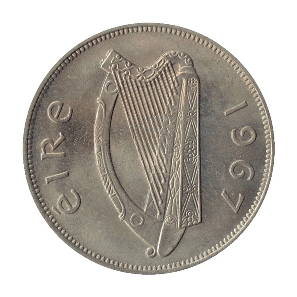 Irish predecimal half-crown coin