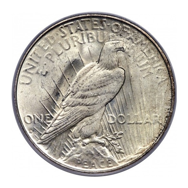 United States Peace Silver Dollar Coin (reverse)